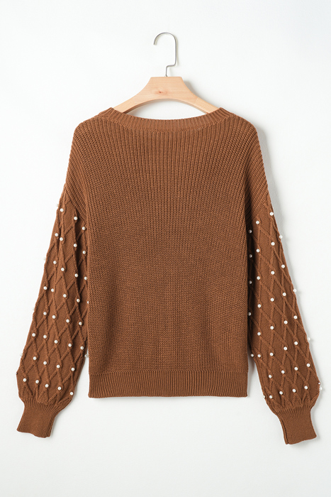 Evelyn Beaded Drop Shoulder Sweater