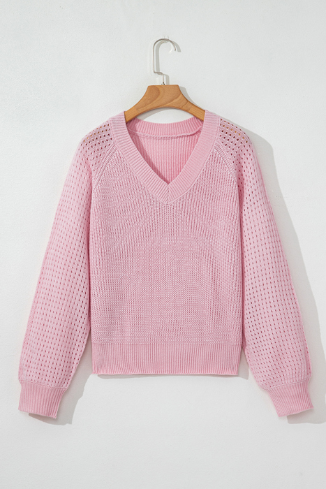Evelyn Eyelets Raglan Sleeve Sweater