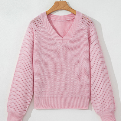 Evelyn Eyelets Raglan Sleeve Sweater