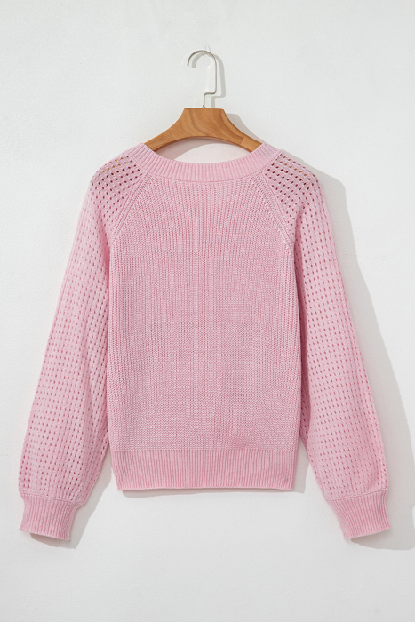 Evelyn Eyelets Raglan Sleeve Sweater