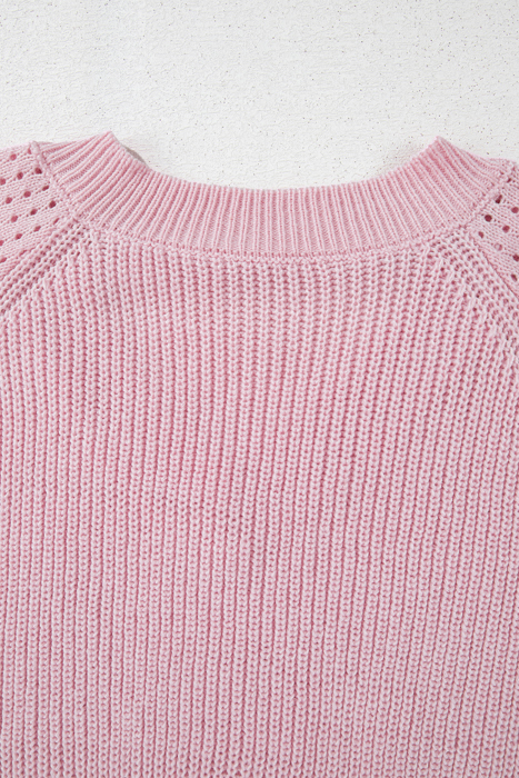 Evelyn Eyelets Raglan Sleeve Sweater