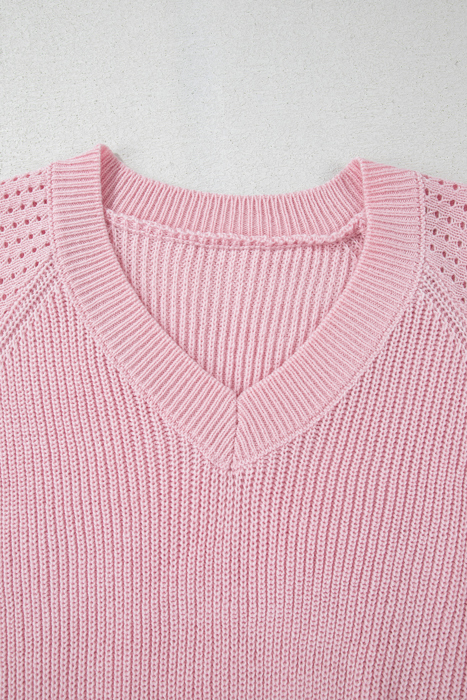Evelyn Eyelets Raglan Sleeve Sweater