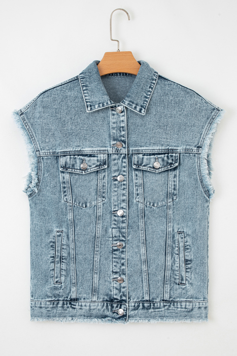 Evelyn Flap Frayed Detail Vest