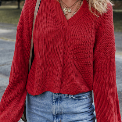 Evelyn Knit Drop Shoulder Sweater