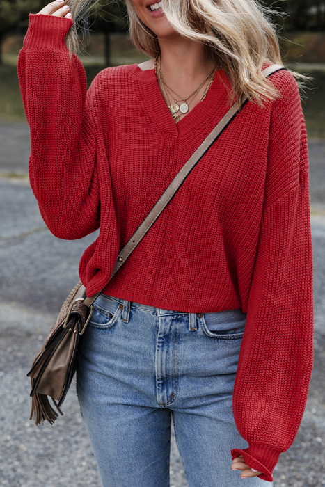 Evelyn Knit Drop Shoulder Sweater