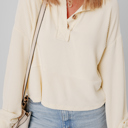  Evelyn Lantern Sleeve Henley Sweatsuit