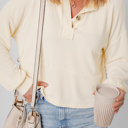  Evelyn Lantern Sleeve Henley Sweatsuit