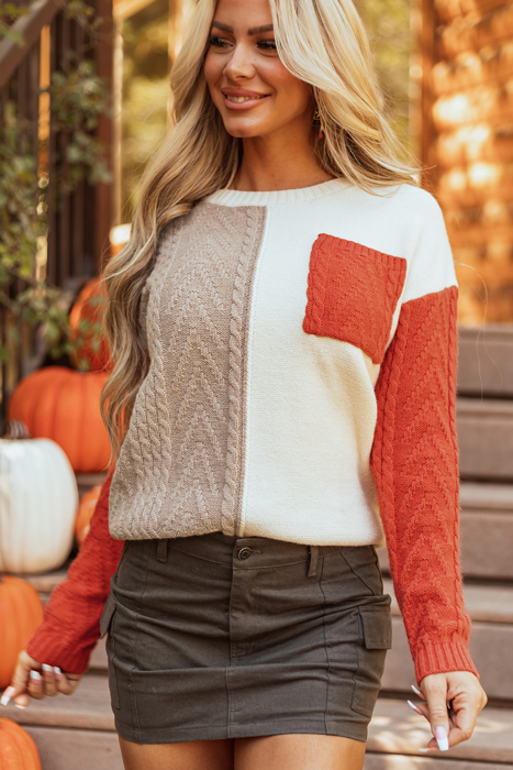 Evelyn Patched Drop Shoulder Sweater