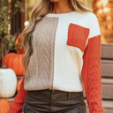  Evelyn Patched Drop Shoulder Sweater