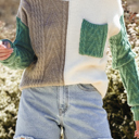  Evelyn Patched Drop Shoulder Sweater