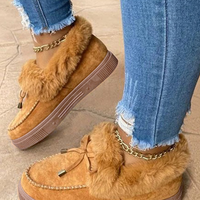 Evelyn Plush Lined Winter Flats