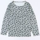  Evelyn Print Stitching Loose Long Sleeve Top