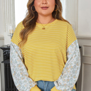  Evelyn Sleeve Patchwork Loose Top