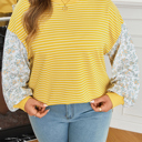  Evelyn Sleeve Patchwork Loose Top