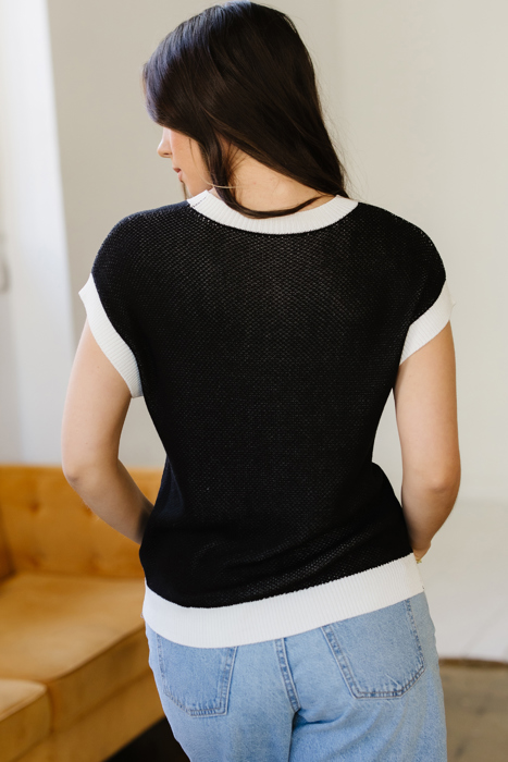 Evelynn Trim Short Sleeve Sweater