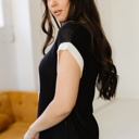  Evelynn Trim Short Sleeve Sweater