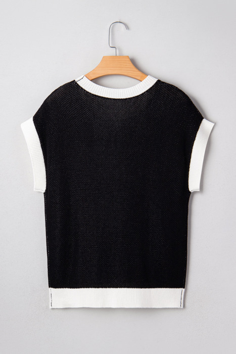 Evelynn Trim Short Sleeve Sweater