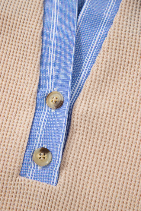 Evelynn Waffle Knit Collared PLUS Top