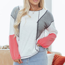  Everlee Knit Patchwork Casual Top