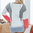  Everlee Knit Patchwork Casual Top