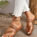  Everleigh Buckle Leathered Flat Slippers