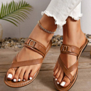  Everleigh Buckle Leathered Flat Slippers