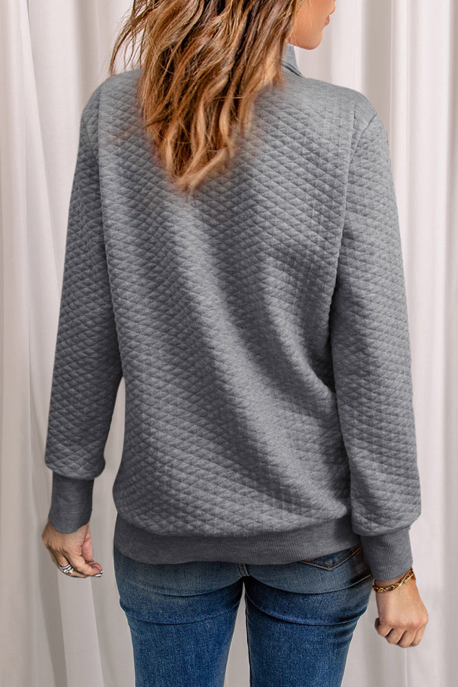 Everleigh Quilted Snap Neck Sweatshirt