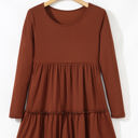  Everleigh Ribbed Frilled Trim High Waist Dress