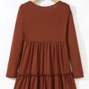  Everleigh Ribbed Frilled Trim High Waist Dress