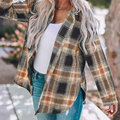 Everly Rounded Hem Plaid Shacket