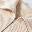  Everly Stripe Ribbed Half Zip Collared Sweater Vest