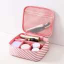 Pink Stripe Everyday Cosmetic Bag