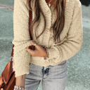  Evie Pearl Buttons Popcorn Textured Sweater Cardigan