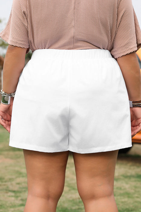 Evie Plus Size Bow Decor Pockets Shorts