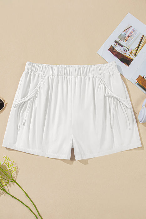 Evie Plus Size Bow Decor Pockets Shorts