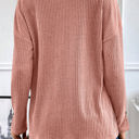  Evie Rib Textured Henley Knit Top