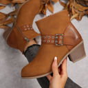  Eyelet Buckled Ankle Boots