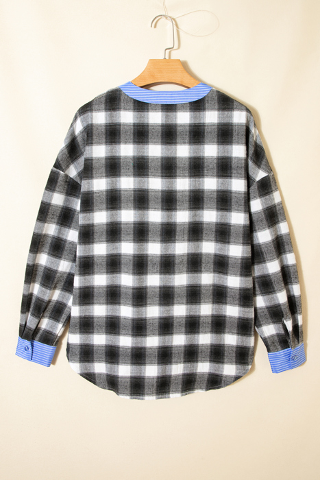 Ezra Half Placket Plaid Blouse