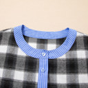  Ezra Half Placket Plaid Blouse