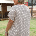  Faith Plus Size Geometric Ruffled Sleeve Blouse