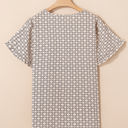  Faith Plus Size Geometric Ruffled Sleeve Blouse