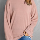  Faith Solid Ribbed Knit Round Neck Pullover Sweatshirt