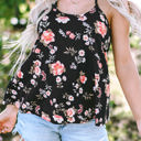  Fallon Floral Spaghetti Straps Strappy Back Tank Top