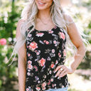  Fallon Floral Spaghetti Straps Strappy Back Tank Top