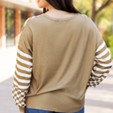  Fatima Patchwork Lantern Sleeve Blouse