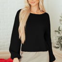  Faye Backless Bubble Sleeve Sweater