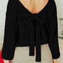  Faye Backless Bubble Sleeve Sweater