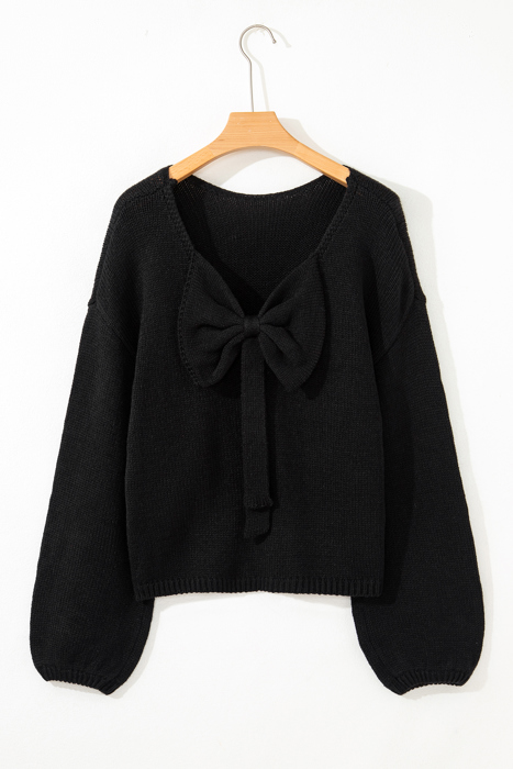 Faye Backless Bubble Sleeve Sweater
