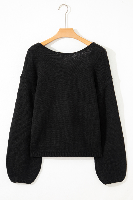Faye Backless Bubble Sleeve Sweater