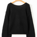  Faye Backless Bubble Sleeve Sweater
